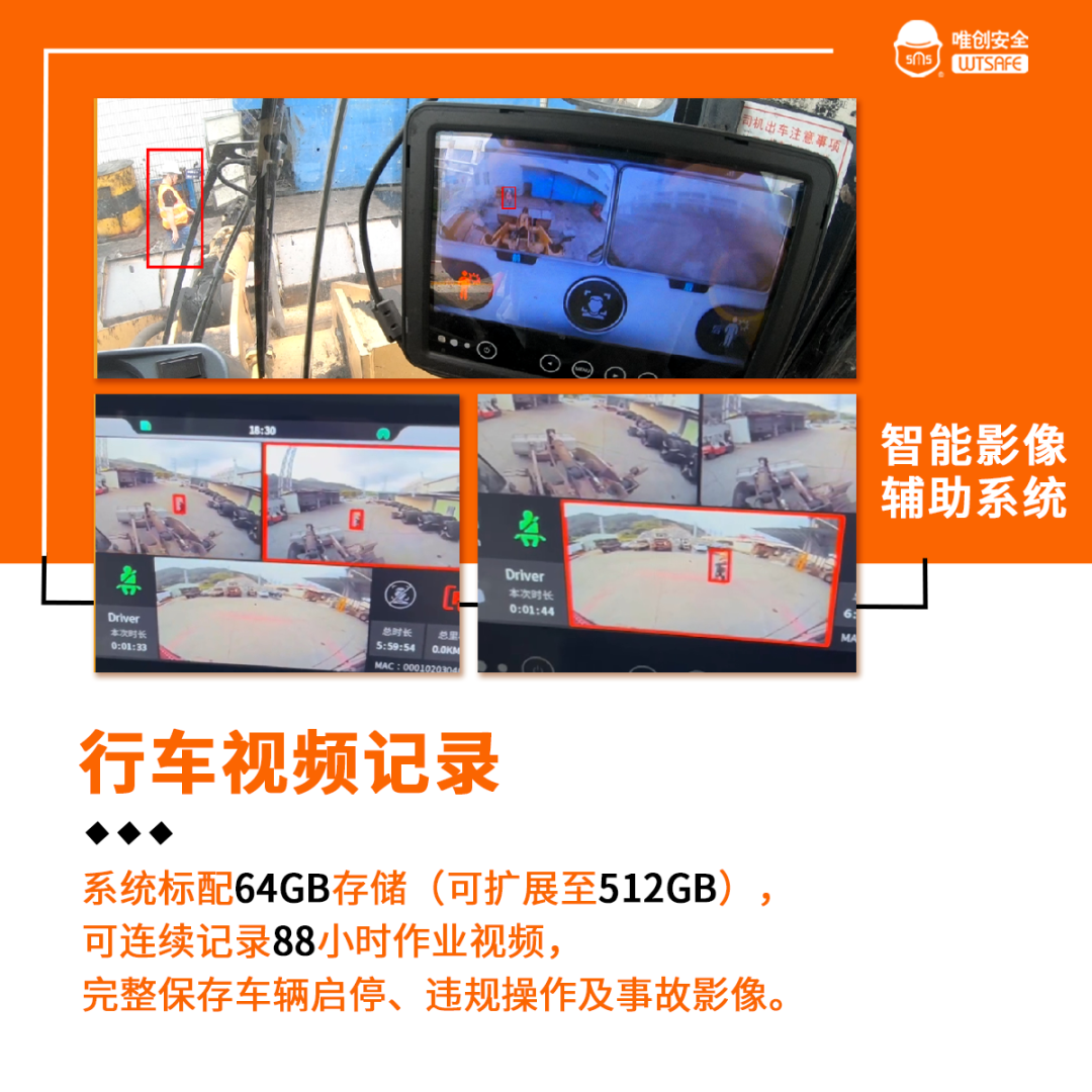 叉车防撞人预警系统行车视频记录 叉车防撞人预警系统行车视频记录